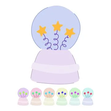 Crystal snow ball vector cartoon graphic Stock Illustration