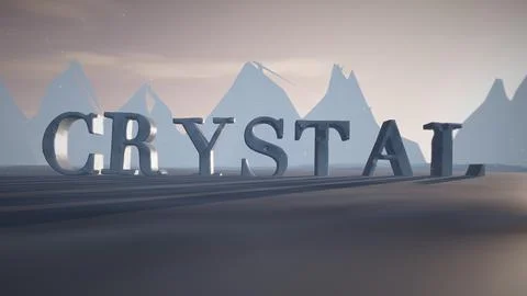 Crystal Snow-Capped 3D Ice Text on a Frozen Glacier Stock Illustration