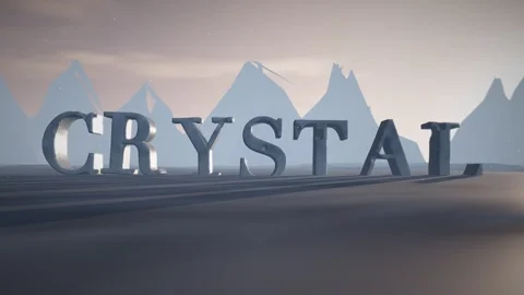 Crystal Snow Capped Ice Letters on a Frozen Glacier Plain in Cold Polar Light Stock Footage 342078838