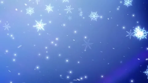 Crystal Snowflake, Magical Blue Snowfall and Sparkling Bokeh Stock Footage 322528873