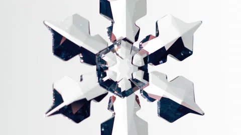 Crystal snowflake rotates on its axis. Shiny and sparkling Christmas toy. Stock Footage 219011959