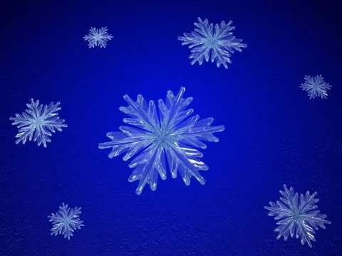 Crystal snowflakes in blue Stock Illustration