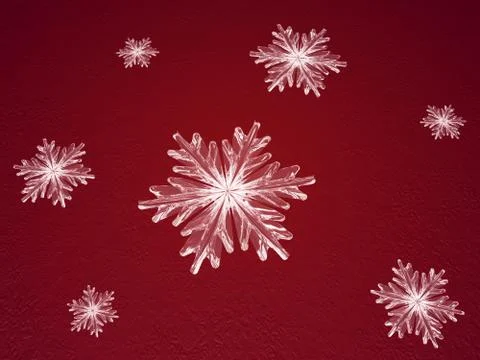 Crystal snowflakes in red Stock Illustration