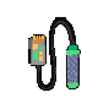 Crystal soil moisture sensor pixel art vector illustration Stock Illustration