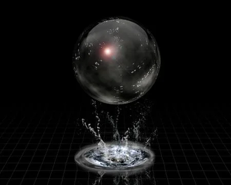 Crystal sphere and splash Stock Illustration