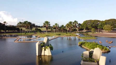 Crystal Square or Parque Cristais in Brasilia, Brazil Stock Footage 169058601