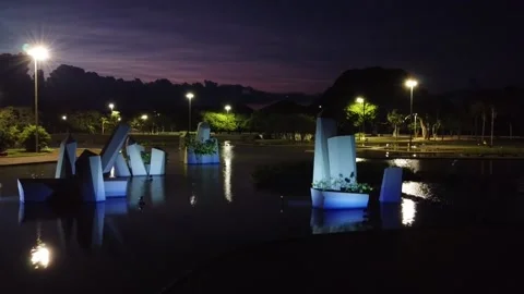 Crystal Square or Parque Cristais in Brasilia, Brazil Stock Footage 169102202