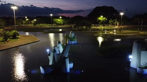 Crystal Square or Parque Cristais in Brasilia, Brazil Stock Footage 169103500