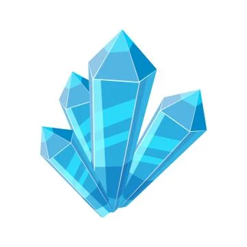 Crystal stone or precious stone. Blue colors. Precious stone Magic, fantasy Stock Illustration