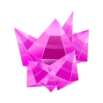 Crystal stone or precious stone. Pink colors. Precious stone Magic, fantasy Stock Illustration