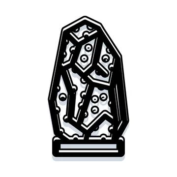 Crystal structure icon with flat line art style Stock Illustration