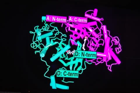 Crystal structure of protein. Stock Photos