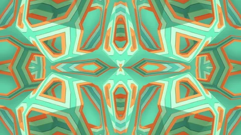 Crystal structure with trendy multicolor pattern. 3d rendering loop animation HD Stock Footage 195977987