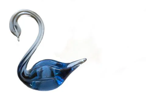Crystal swan on a white background. Stock Photos