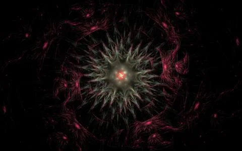 Crystal with thorns in a dark cave Stock Illustration