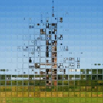 Crystal tiles generated hires texture Stock Illustration