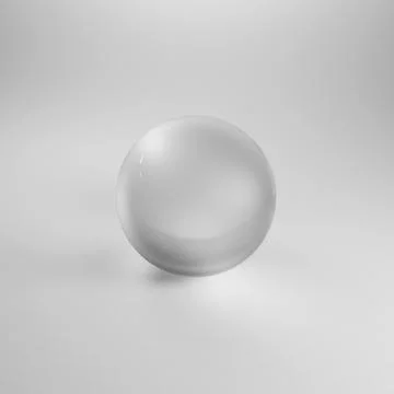 Crystal, transparent ball, sphere on a white background 3d render Stock Illustration