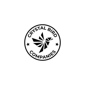 Crystal triangular flying bird stamp logo. Vector illustration Stock Illustration
