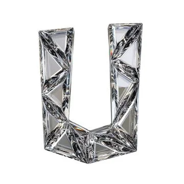Crystal triangulated font letter U 3D render Crystal triangulated font let... Stock Photos