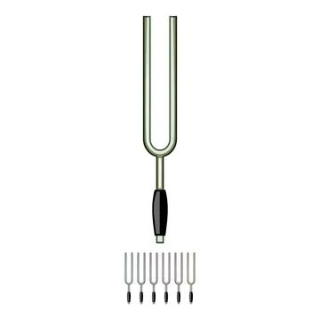 Crystal tuning fork cartoon vector graphic Stock Illustration