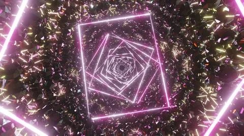 Crystal Tunnel In Space 스톡 일러스트