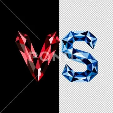 Crystal vs icon, low poly gemstone versus badge for gaming PSD Template