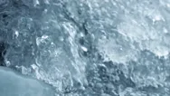 Crystal Water With Air Bubbles And Ice. Close Up Slow Motion Nature Background F Stock Footage