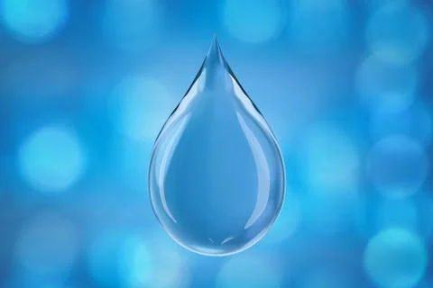 Crystal water drop,3d rendering Stock Photos