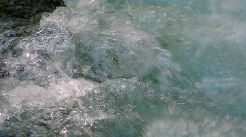 Crystal Water of River Stream Flowing and Splashing. Close-up shot with sound Stock-Footage 46326156