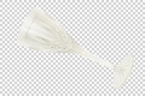 Crystal wine glass with cut pattern isolated on transparent PNG Stock Photos