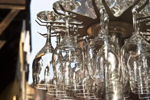 Crystal wineglasses Stock Photos