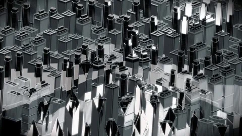 Crystaline Architecture Looping Animation Stock Footage 73417586