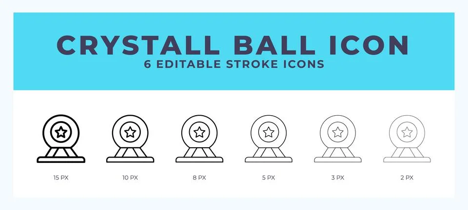 Crystall ball icon vector for web. And mobile app. Editable stroke outline .. Stock Illustration