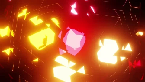 Crystall red and orange equalizer circle bakground VJ loop 4K Stock Footage 213049300