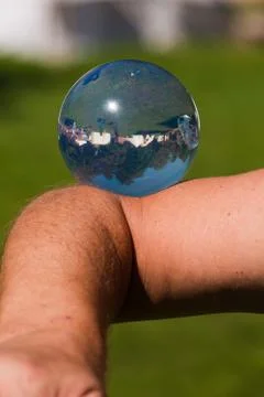 Crystall sphere on arm pit Stock Photos