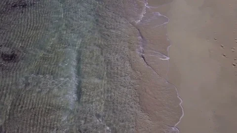 Crystalline sea waves without post-production, aerial view Video stock 83540313