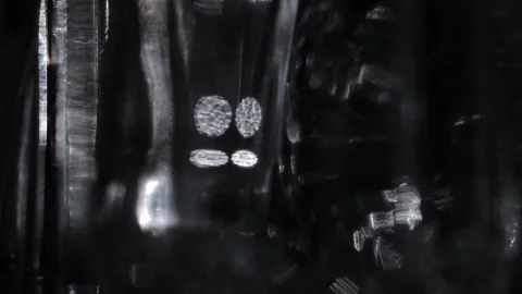Crystalline sparkling lights moving in the dark Видео 318590807