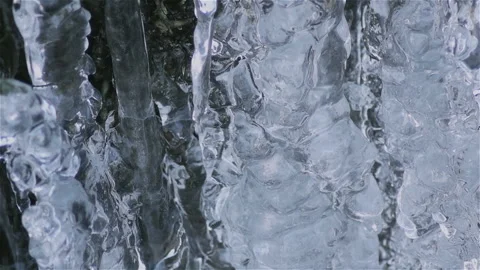 The Crystalline Water Forms Ice Formatio... | Stock Video | Pond5
