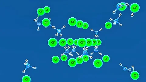 Crystallisation of ammonia with Hydrogen molecules Stock Footage 315377761