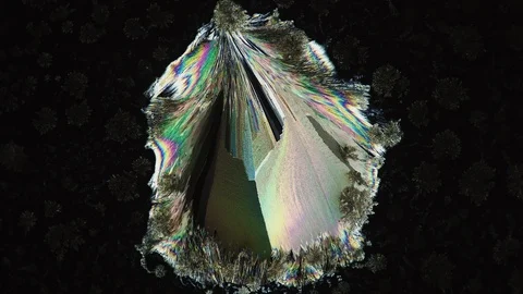 Crystallization. Microscopic timelapse. Chemical Process Stock-Footage 88672835