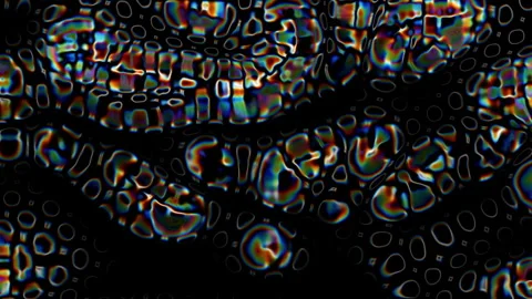 Crystallization process forming psychedelic rainbow colors Stock Footage 341470262