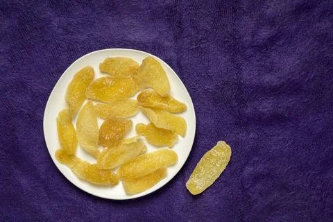 Crystallized ginger slices Stock-Fotos