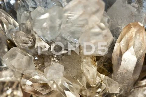 Crystallized quartz - mountain crystal Stock Photos