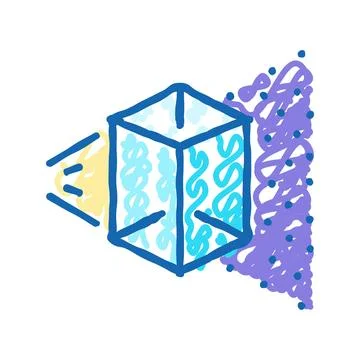 Crystallography materials engineering icon doodle illustration Stock Illustration