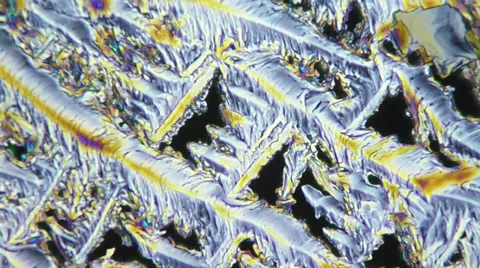 Crystalls of vitamin B under microscope, magnification 400X 動画素材 33661481