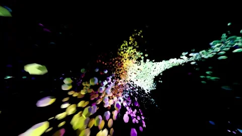 Crystals of all colors of the rainbow in dynamics on a black background. Stock Footage 306940342