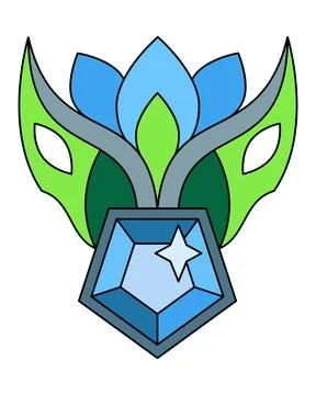 Crystals and plants, the magic of nature, a pattern element with leaves イラスト素材