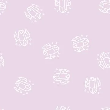 Crystals astrological line seamless pattern Stock Illustration