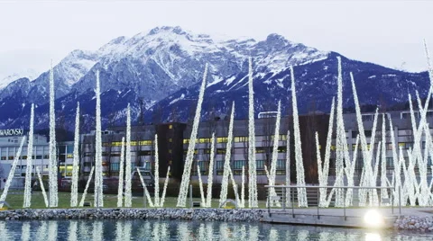 Crystals at the black Mirror Pool of Swarovsky Cristal World Видео 62308477