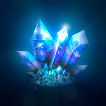 Crystals of bright blue Shine. Stock Illustration